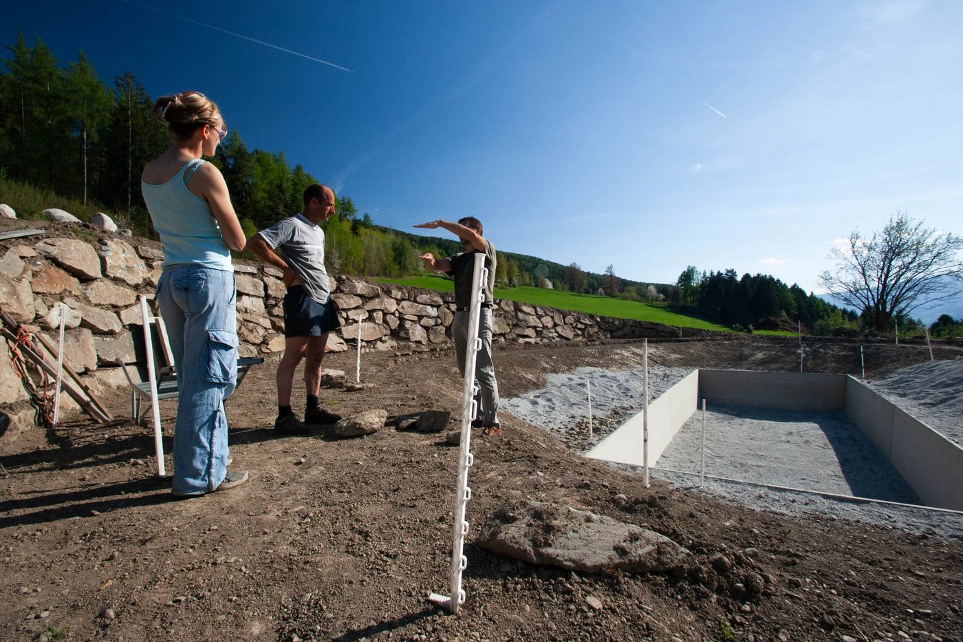 Schwimmteich Mellaun – Fundamentarbeiten