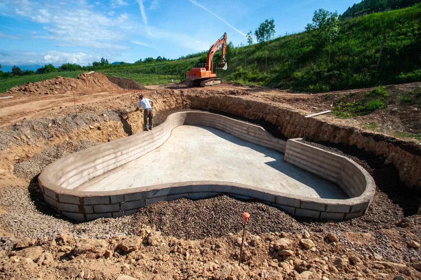 Badeteich Montan – Beckenformung